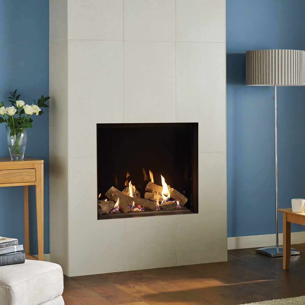 Gazco Riva2 750HL Balanced Flue Log Effect Gas Fire with Edge Frame