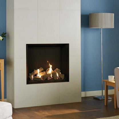 Gazco Riva2 750HL Balanced Flue Log Effect Gas Fire with Edge Frame
