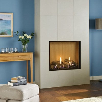 Gazco Riva2 750HL Balanced Flue Log Effect Gas Fire with Edge Frame