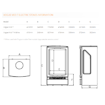 Gazco Vogue Midi T Electric Stove