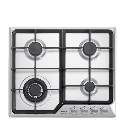 Lofra Artes HDS690 4 Burner Gas Hob Stainless Steel 60cm