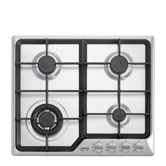 Lofra Artes HDS690 4 Burner Gas Hob Stainless Steel 60cm Hob with Powerful Wok Burner
