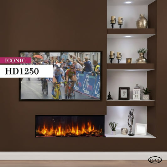 Solarflame Iconic 1250mm Electric Fire Optional EICONHD125 with Deluxe Log