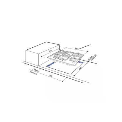 Nordmende TGCHGX703IX Stainless Steel 5 Burner Hob
