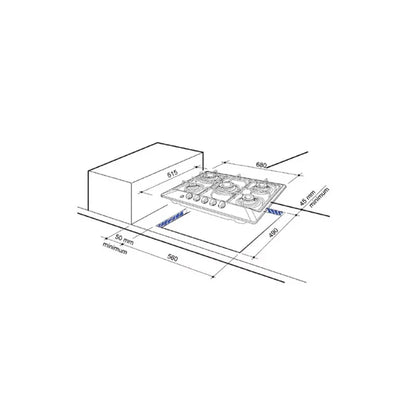 Built in Stainless Steel Single 60cm CDA Gas Oven & Gas Hob Deal A+ F700CD001X/ND