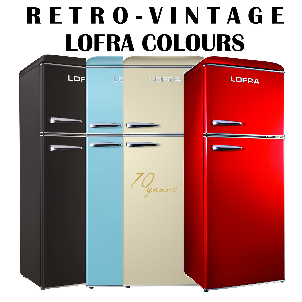 Lofra 60IGT Retro Vintage 1950's Retro No Frost Fridge Freezer 280Ltr (Custom 2-4 Weeks)