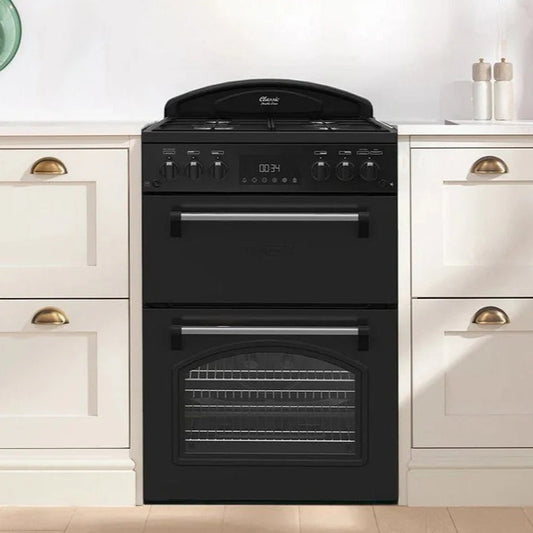 Classic Deluxe CLA60GA-DLX 60cm Gas Double Oven Cooker with Cast Iron Griddle- by Leisure in kitchen setting