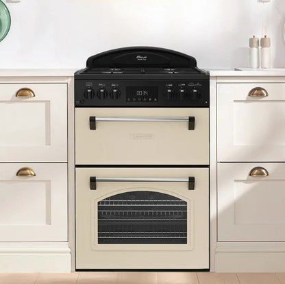 Classic Deluxe CLA60GA-DLX Cream Gas Double Oven 60cm Cooker with Cast Iron Grids