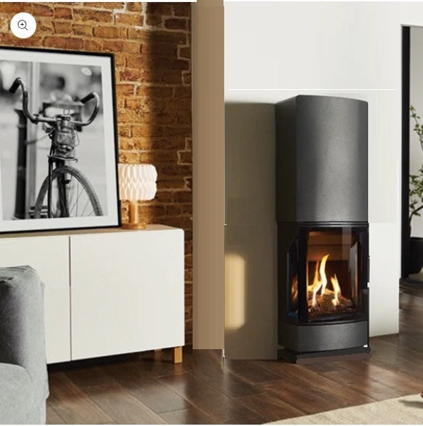 Gazco Loft 3 Sided Conventional Flue Contemporary Gas Stove for Chimney
