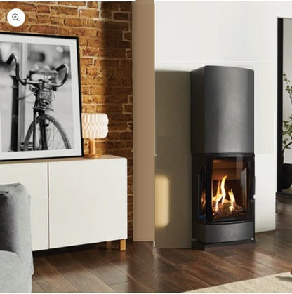 Gazco Loft 3 Sided Conventional Flue Contemporary Gas Stove for Chimney