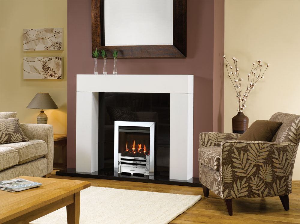 Gazco Logic HE Conventional Flue Coal Effect Gas Fire with Chrome Frame and Front