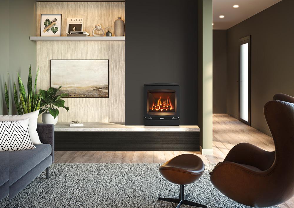 Gazco Logic HE Balanced Flue Log Effect Gas Fire with Vogue Frame