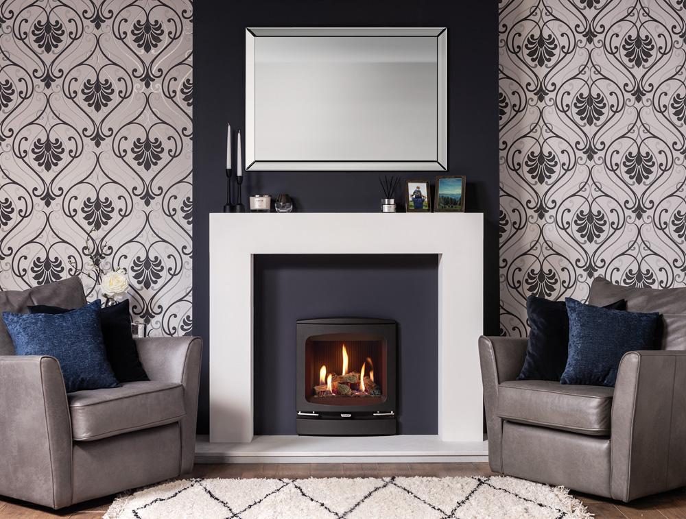 Gazco Logic HE Balanced Flue Log Effect Gas Fire with Vogue Frame