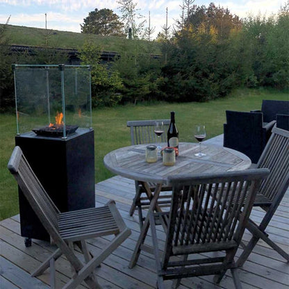 Outdoor Gas Patio Heater Murcia/ Malaga Real flame Log / Lava effect 3 -7kw for bottled gas.