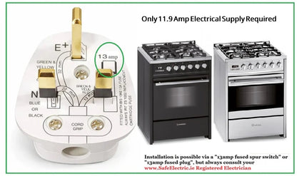 Meireles E610 BK 60cm Carrickmore Dual Fuel Cooker Black with Stainless Steel Cheftop