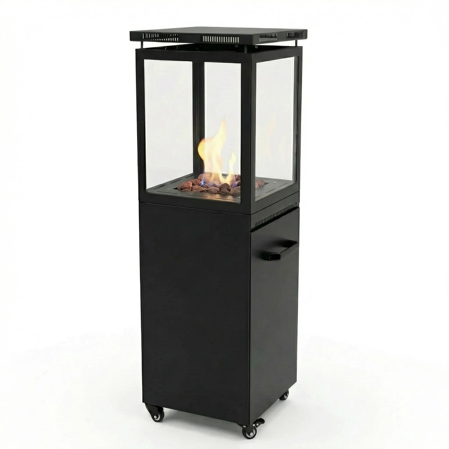 Outdoor Gas Patio Heater Murcia/ Malaga Real flame Log / Lava effect 3 -7kw for bottled gas.