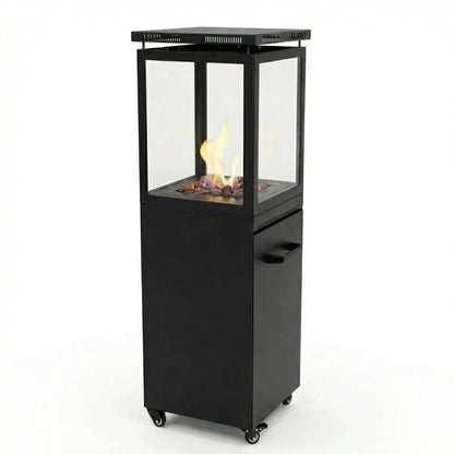 Outdoor Gas Patio Heater Murcia/ Malaga Real flame Log / Lava effect 3 -7kw for bottled gas.