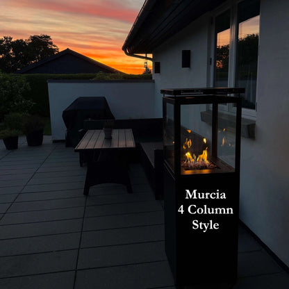 Outdoor Gas Patio Heater Murcia/ Malaga Real flame Log / Lava effect 3 -7kw for bottled gas.