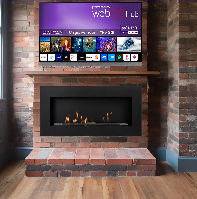 ScandiFlames Murus 1200 Bioethanol Wall Mounted Fireplace 200mm x 400mm x 160mm Brick Chimney Mount