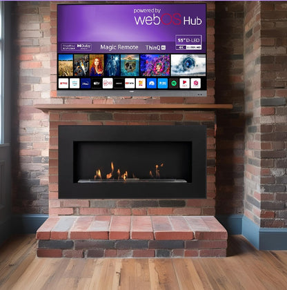 ScandiFlames Murus 1200 Bioethanol Wall Mounted Fireplace 200mm x 400mm x 160mm Brick Chimney Mount