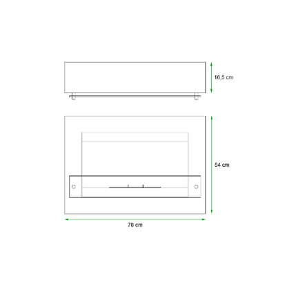 Scandi-Flame Nebraska Wall Mounted Bioethanol Flueless Real Flame Fire
