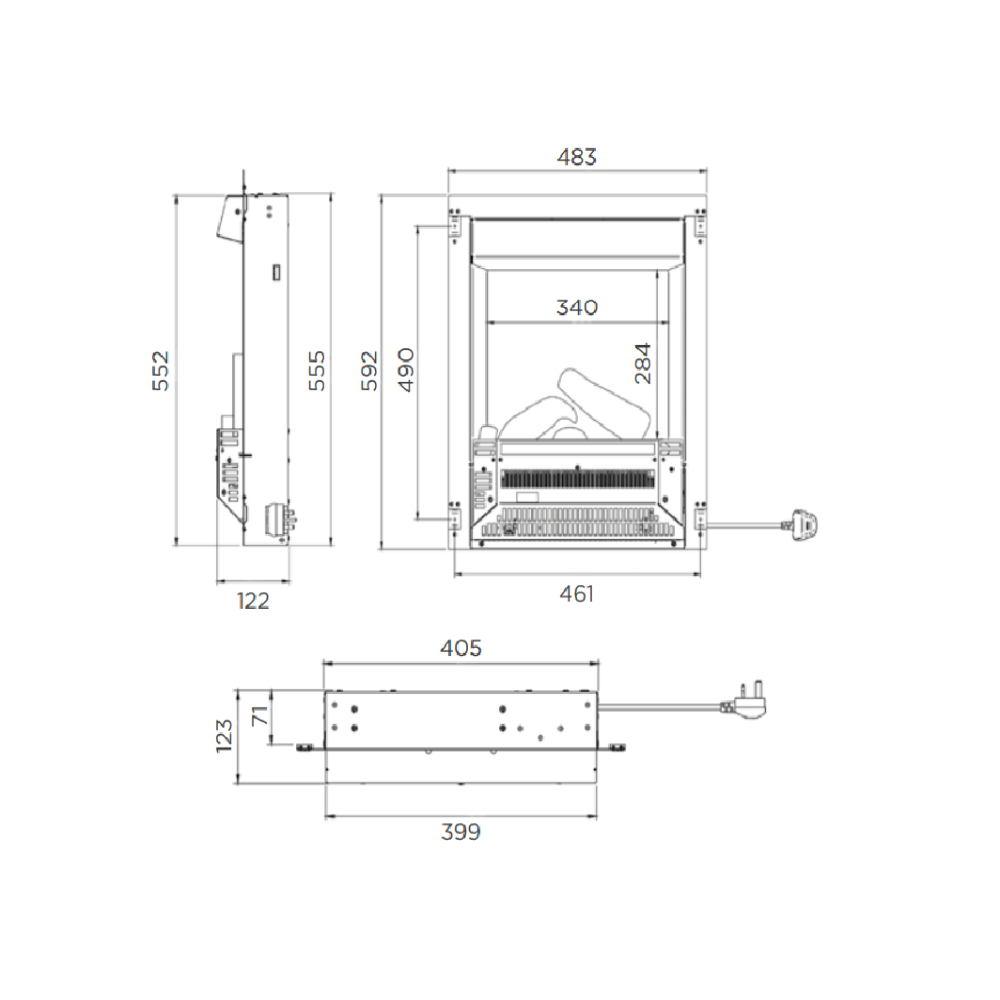 Gazco Onyx Mirage 40i Electric Fire with Black Frame