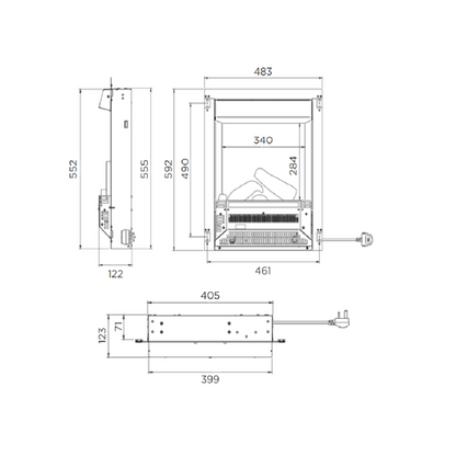 Gazco Onyx Mirage 40i Electric Fire with Black Frame