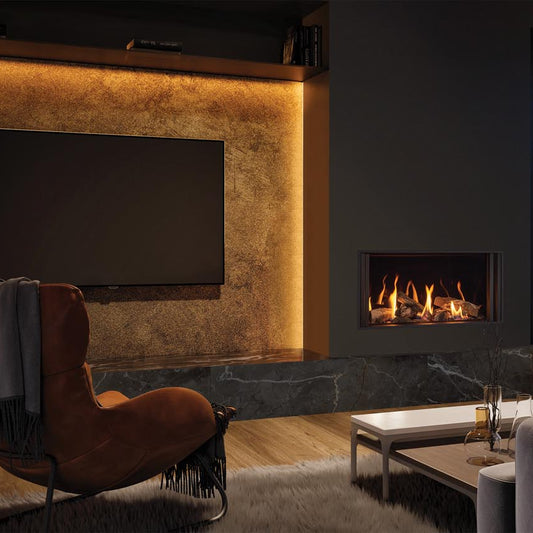 Gazco Onyx Avanti 65-1 Conventional Flue Log Effect Gas Fire with Edge Plus Frame