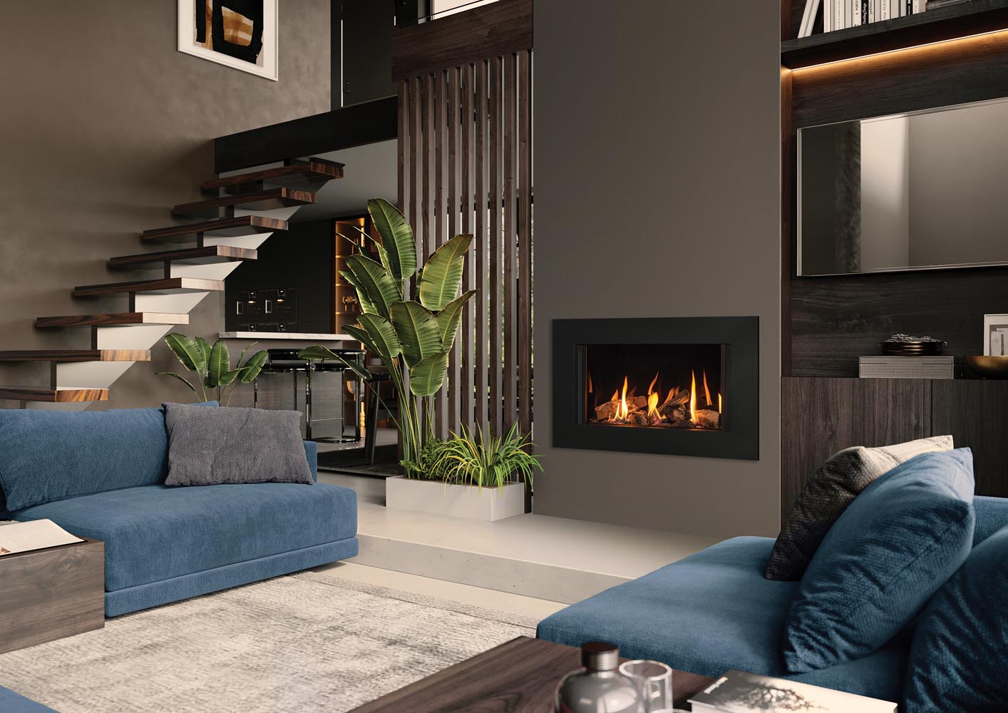 Gazco Onyx Avanti 65 Balanced Flue Log Effect Gas Fire with Expression Frame