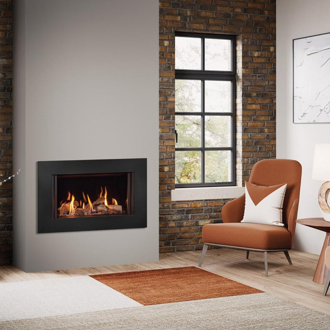Gazco Onyx Avanti 65 Balanced Flue Log Effect Gas Fire with Expression Frame