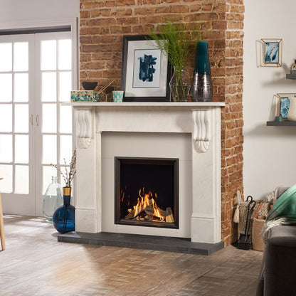 Gazco Onyx Eclipse 60HL Conventional Flue Frameless Burning Logs Gas Fire