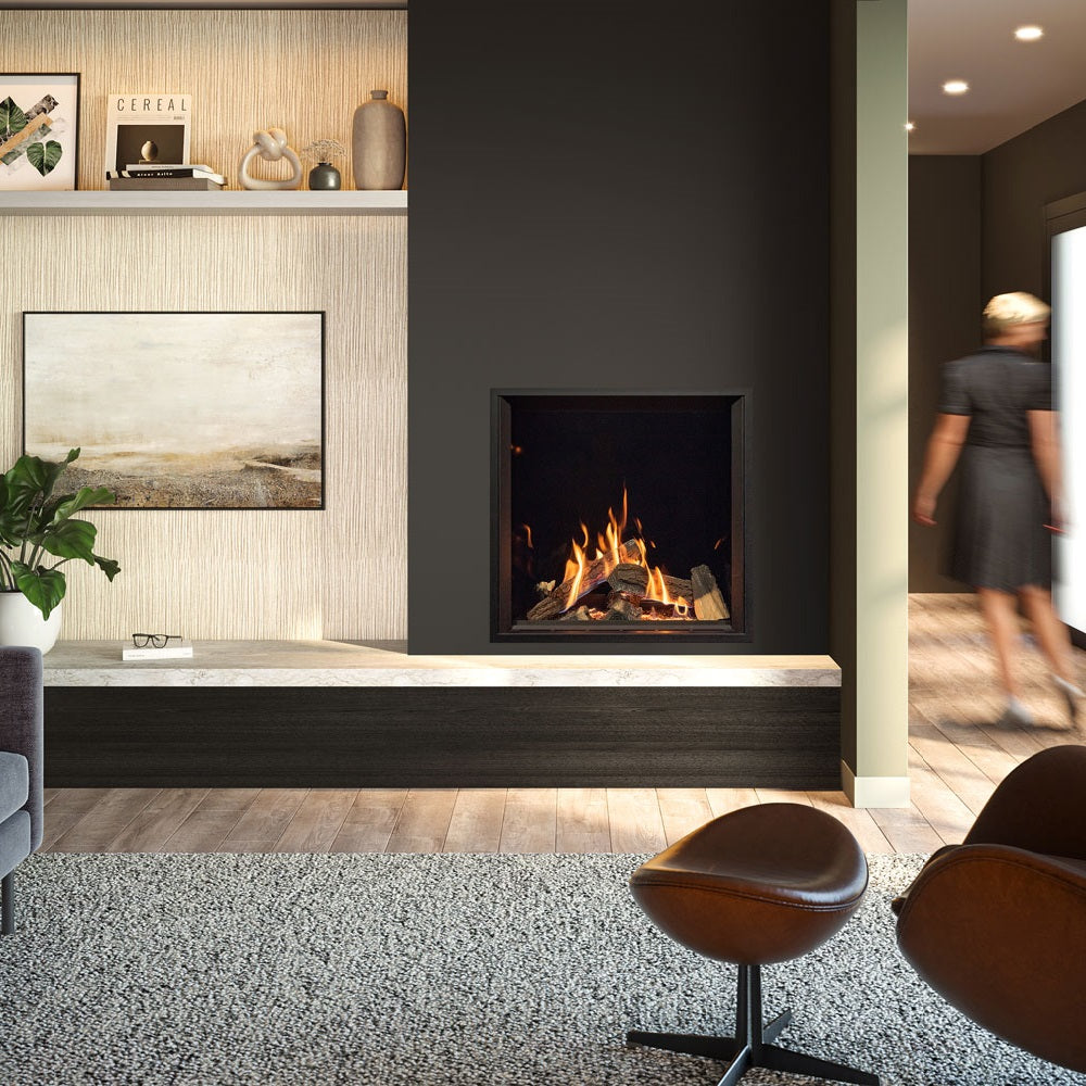 Gazco Onyx Eclipse 60HL Conventional Flue Frameless Burning Logs Gas Fire