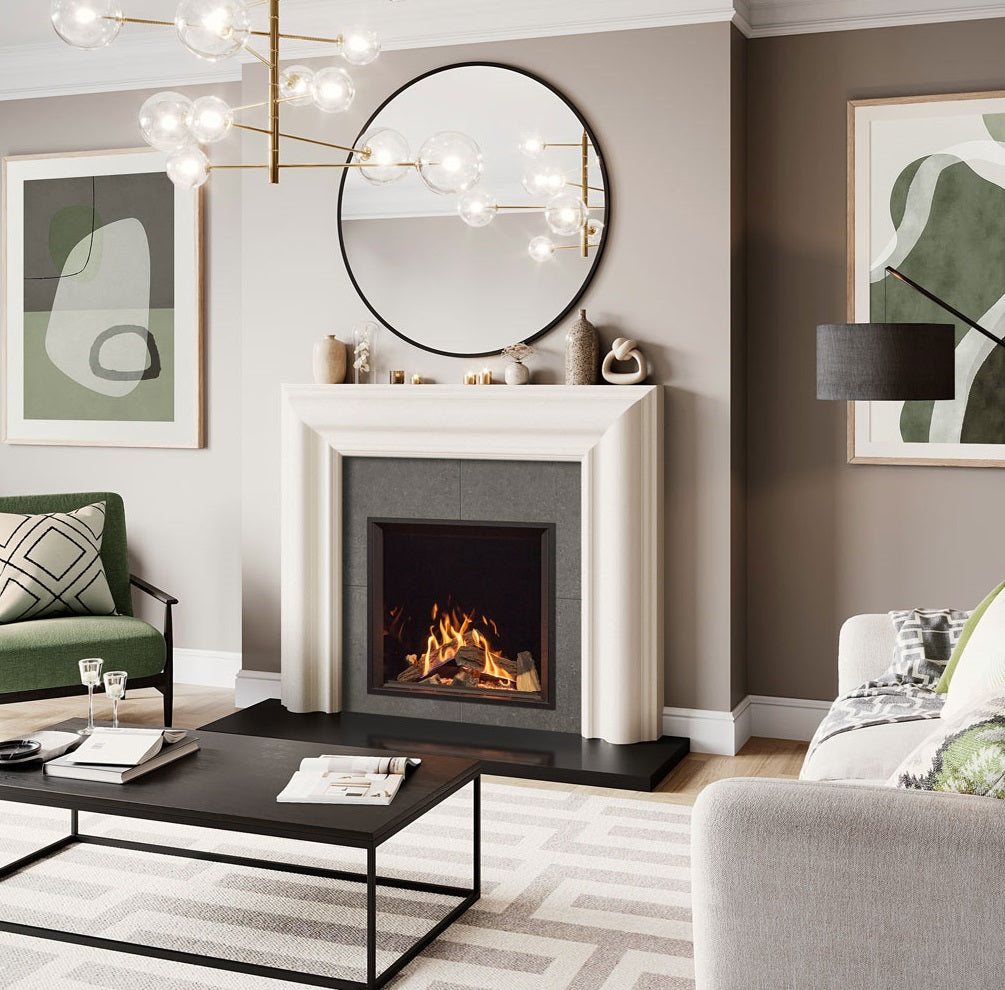 Gazco Onyx Eclipse 60HL Conventional Flue Frameless Burning Logs Gas Fire