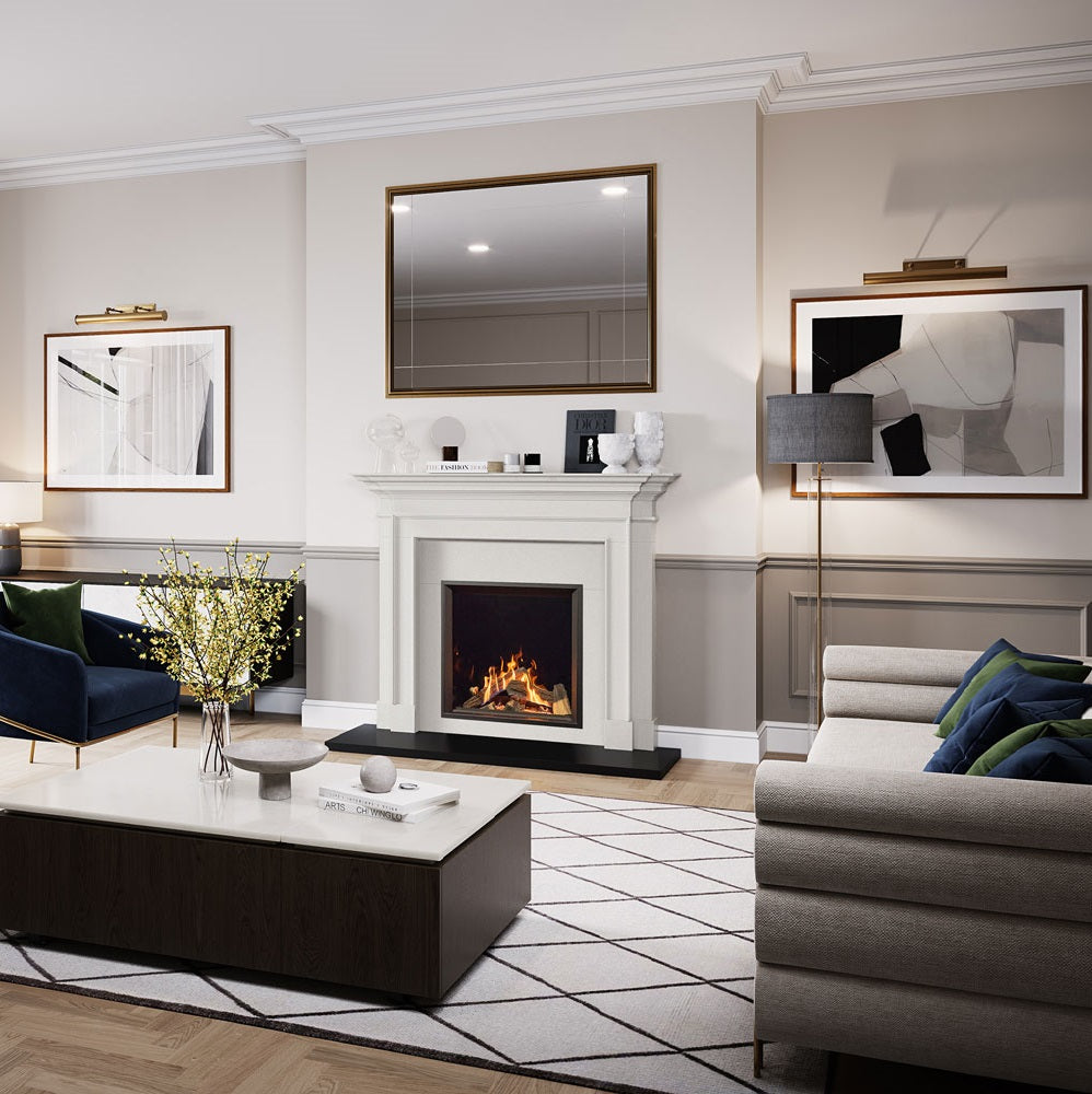 Gazco Onyx Eclipse 60HL Conventional Flue Frameless Burning Logs Gas Fire