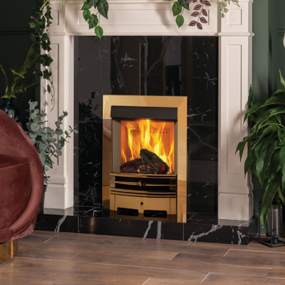 Gazco Onyx Mirage 40i Electric Fire with Brass Frame