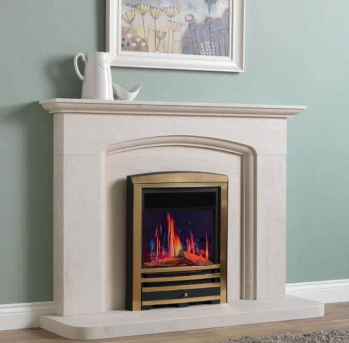 C&J Opulus Cast Arch Iron Fascia Electric Fire Remote Controlled LCD Digital "Real Flame Fire"