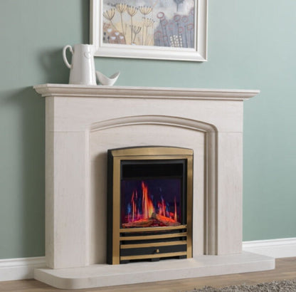 C&J Opulus Cast Arch Iron Fascia Electric Fire Remote Controlled LCD Digital "Real Flame Fire"