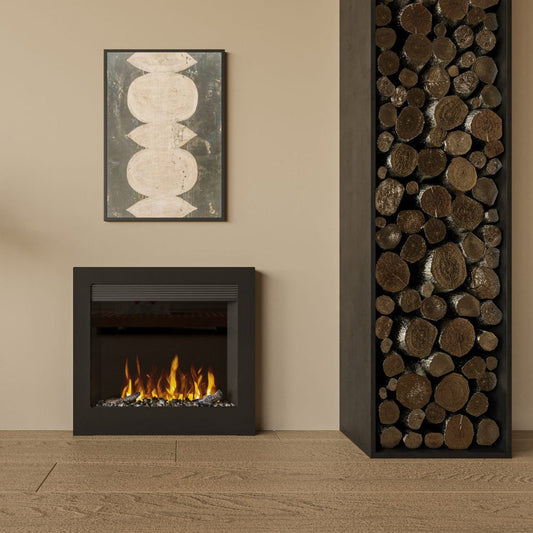 Flamora P610 22" Remote Controlled Electric Fire with Log/ Coal Effect for 16" by 22" Opening