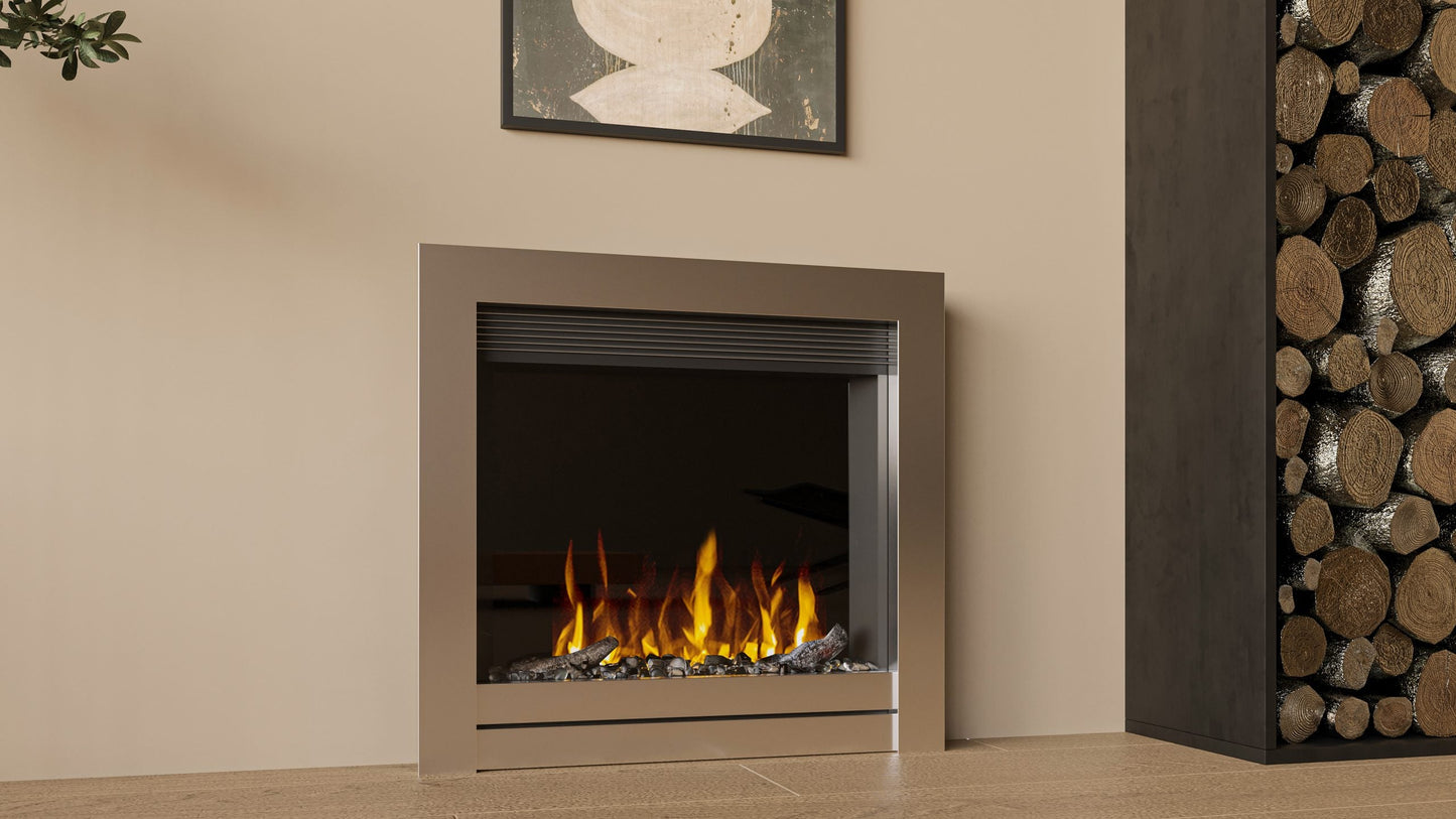 Flamora P610 22" Remote Controlled Electric Fire with Log/ Coal Effect for 16" by 22" Opening