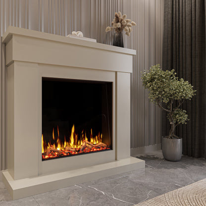 Flamora Pavia 750 Warm White Timber Electric Fireplace Suite for New Home Appartments
