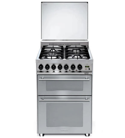Lofra Professional 60 PU D66MFE/C GV Stainless Gas Dual Fuel Lidded Range Cooker 60cm