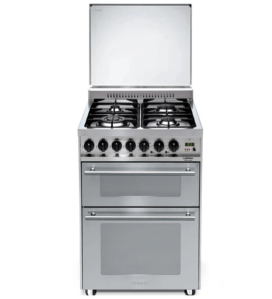 Lofra Professional 60 PU D66MFE/C GV Stainless Gas Dual Fuel Lidded Range Cooker 60cm