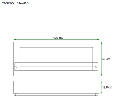 Scandiflame Quatro Black Extra Large Bioethanol Wall Mounted Fireplace 1360mm wide Dimesnions