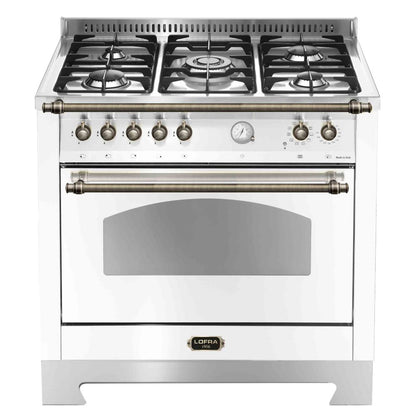Lofra Dolcevita 90 RBIG 96MFT GvGt Gas White Dual Fuel Gas Range Cooker 90cm
