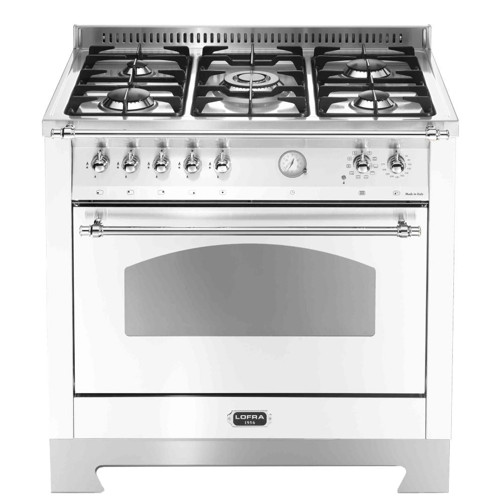 Lofra Dolcevita 90 RBIG 96MFT GvGt Gas White Dual Fuel Gas Range Cooker 90cm