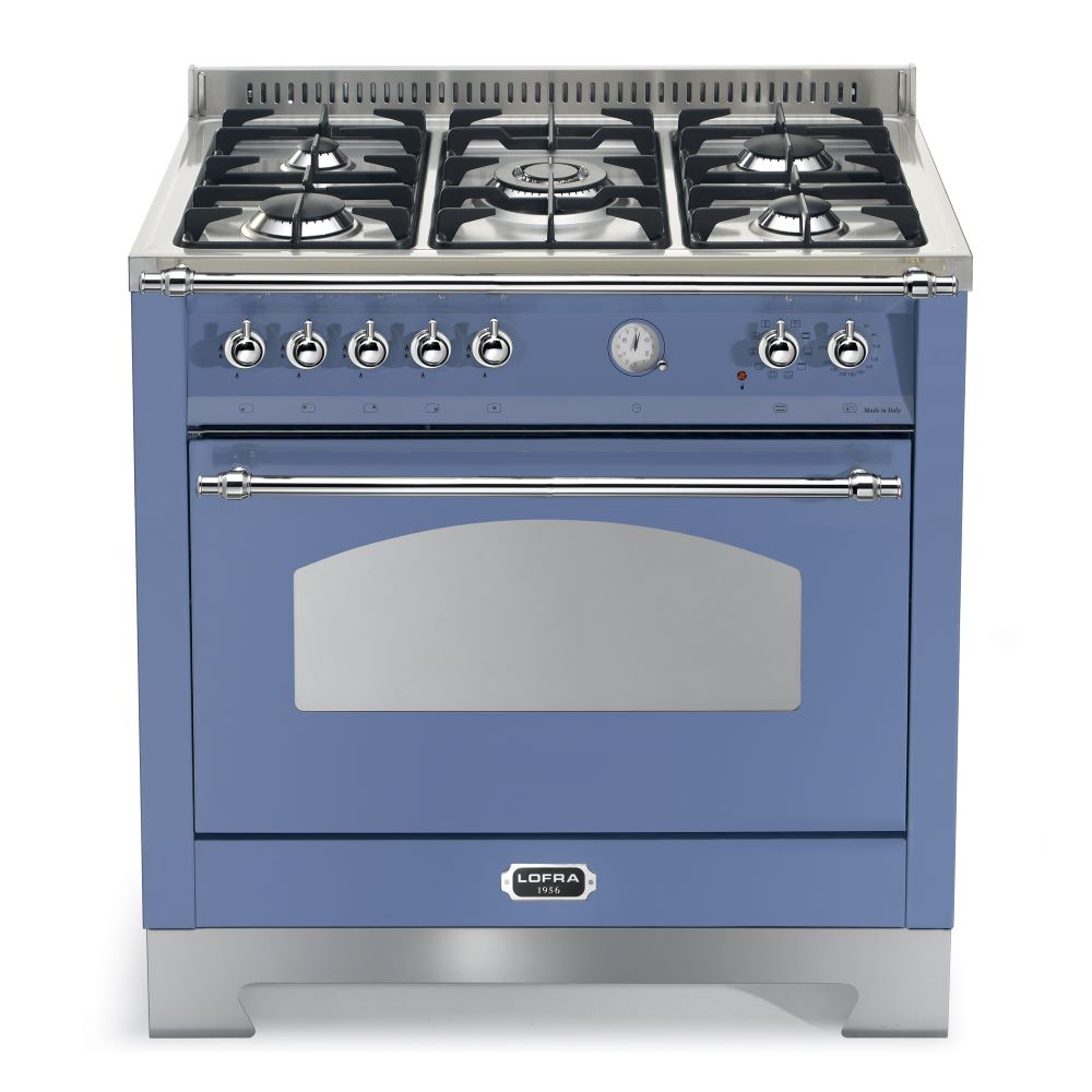 Lofra Dolcevita 90 RLVG 96MFT Gas Dual Fuel Gas Range Cooker 90cm Lavender & Chrome