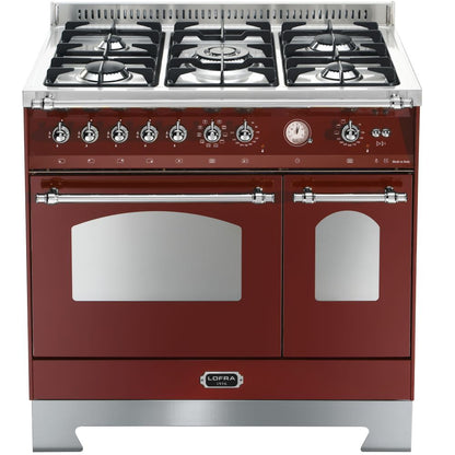 Lofra Dolcedvita 90 RRD 96MFTECI Gas Dual Fuel Range Cooker 90cm Burgundy & Bronze
