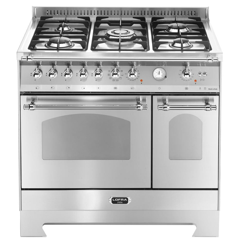 Lofra Dolcevita 90 RSD 96MFTECI / GvGt Gas Dual Fuel Range Cooker 90cm Stainless & Chrome