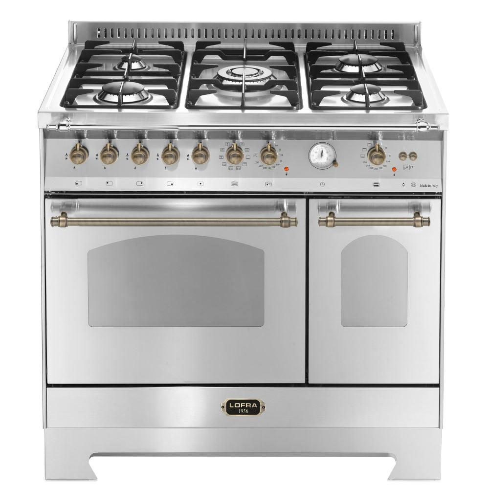Lofra Dolcevita 90 RSD 96MFTECI / GvGt Gas Dual Fuel Range Cooker 90cm Stainless & Bronze