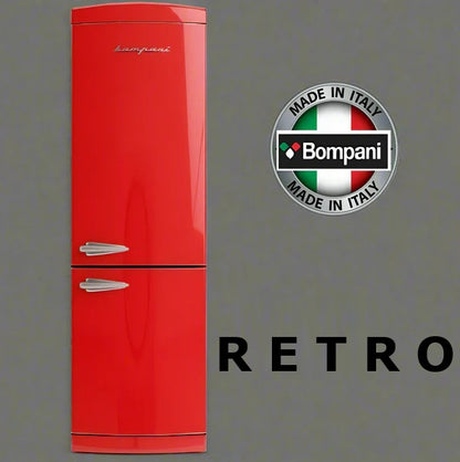 Bompani BOCB606/R Frost Free Retro 50’s Fiery Red Refrigerator 70:30 - 60x188.7x71 cm
